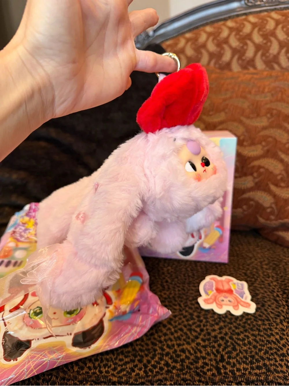 New Confirmed Baby Three Plush Cosmetic, Pen & Pencil Zipper Bag with Keychain